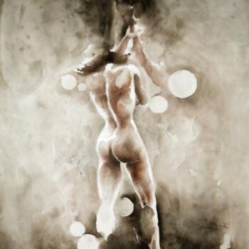Pittura intitolato ""studio di nudo"" da Valerio Scarapazzi, Opera d'arte originale