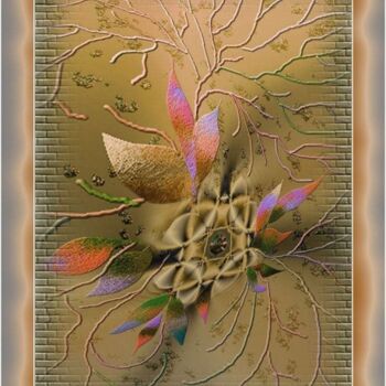 Artes digitais intitulada "Fleur dorée." por Mimia Lichani, Obras de arte originais