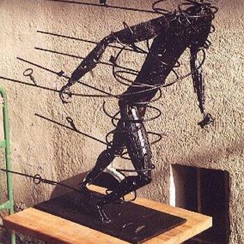Sculpture intitulée "Homme aux clefs" par Niels Jensen, Œuvre d'art originale