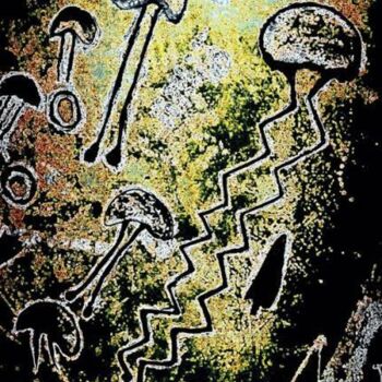 Pittura intitolato "petroglifo 6" da Gustavo Moller, Opera d'arte originale