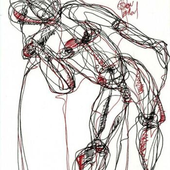 Drawing titled "3 JANVIER 2013" by Dov Melloul, Original Artwork