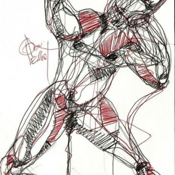 Zeichnungen mit dem Titel "28 JANVIER 2013" von Dov Melloul, Original-Kunstwerk