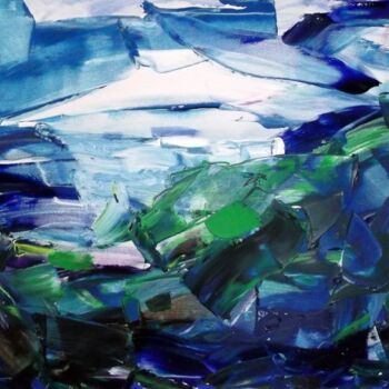 Painting titled "Summer Sea. Landsca…" by Sergej Jakovlev, Original Artwork, Acrylic