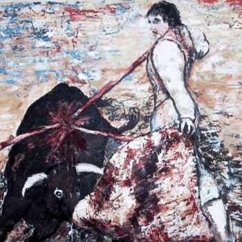 Pittura intitolato "El matador XIII°...…" da Bernales Gabriela, Opera d'arte originale