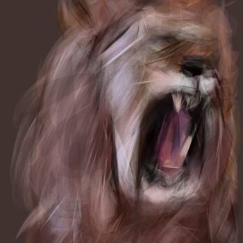 Arte digitale intitolato "Le lion rugissant..." da Jacky Patin, Opera d'arte originale