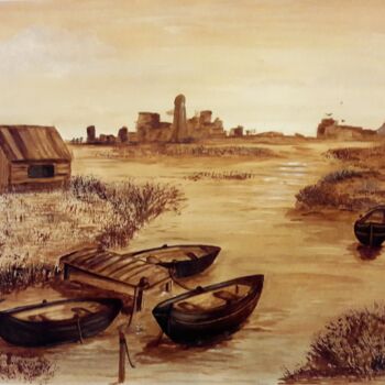 Peinture intitulée "les étangs de Palav…" par Di Berthe, Œuvre d'art originale, Autre