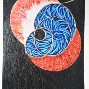 Peinture intitulée "Le trou noir" par Charlie Vergeot, Œuvre d'art originale, Huile Monté sur Châssis en bois