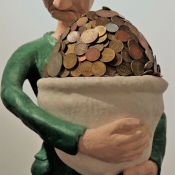 Escultura intitulada "greed" por Alberto Kissola, Obras de arte originais, Resina
