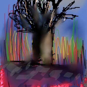 Digitale Kunst getiteld "L'arbre solitaire..." door Jacky Patin, Origineel Kunstwerk
