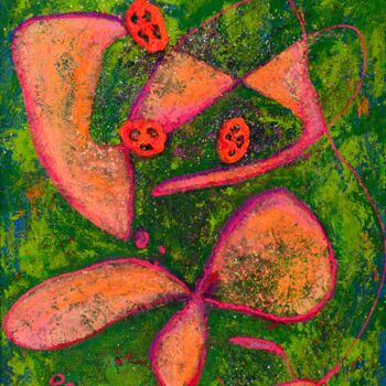Painting titled "Flowers from Mars :…" by Pamela Rys, Original Artwork, Acrylic