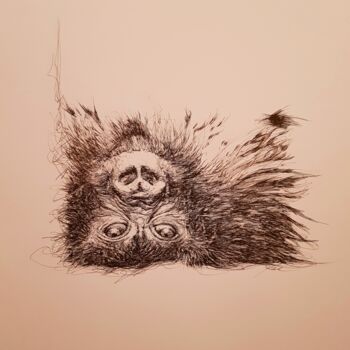 Tekening getiteld "Gorille" door Karl Robial, Origineel Kunstwerk, Inkt