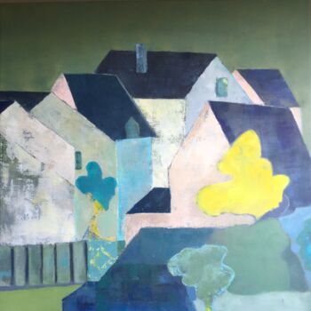 Peinture intitulée "Le village de Paul" par Catherine Lefay, Œuvre d'art originale, Acrylique