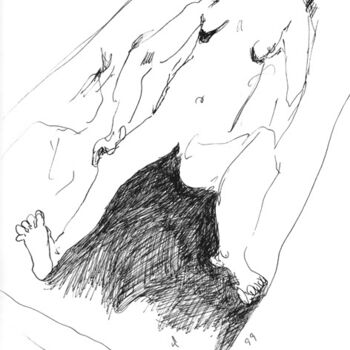 Drawing titled "Exposed" by Georges Duhamel, Original Artwork