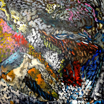 Картина под названием "ECLOSION 2" - Claudine Gregoire, Подлинное произведение искусства, Акрил