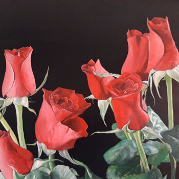 Painting titled "Danza delle rose" by Giorgio, Original Artwork, Acrylic