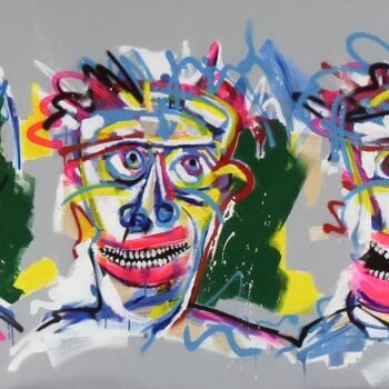 Картина под названием "Faces 300 X 80 cm /…" - Vitaliy Lishko, Подлинное произведение искусства, Акрил