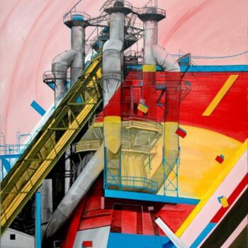 Pintura titulada "industrie" por Michel Buret, Obra de arte original