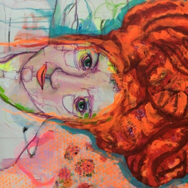 Malerei mit dem Titel "Das Mädchen mit den…" von Christiane Reisert, Original-Kunstwerk, Acryl