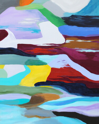 제목이 "Field of Color II"인 미술작품 Naoko Paluszak로, 원작, 아크릴 나무 들것 프레임에 장착됨