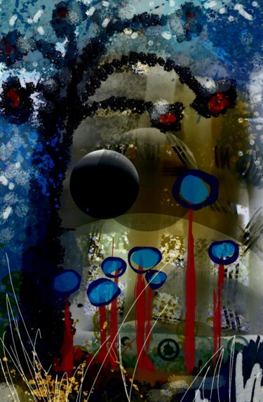 Arts numériques intitulée "Féerie dans le jard…" par Jacky Patin, Œuvre d'art originale, Peinture numérique