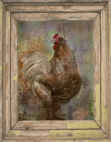 Цифровое искусство под названием "La vieille poule..." - Jacky Patin, Подлинное произведение искусства, Цифровая живопись