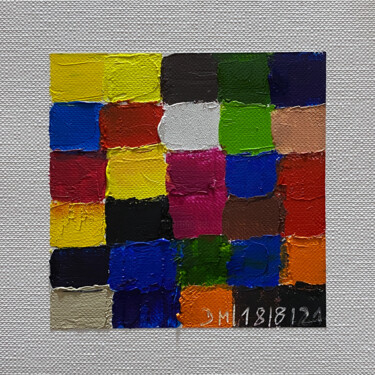 Malerei mit dem Titel "Quadrata Nr.31 | Or…" von Dietmar Meinhardt (MeinhardtART), Original-Kunstwerk, Öl Auf Karton montiert