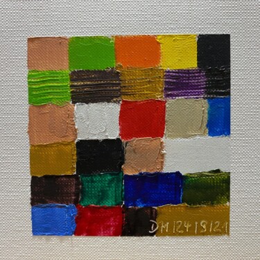 Malerei mit dem Titel "Quadrata Nr.37 | Or…" von Dietmar Meinhardt (MeinhardtART), Original-Kunstwerk, Öl Auf Karton montiert