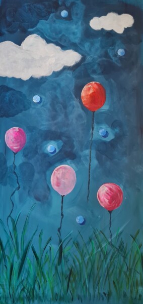 Schilderij getiteld "Balloons" door Marijke Mol, Origineel Kunstwerk, Acryl