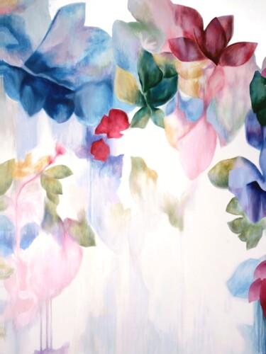 Картина под названием "Blossom Evolution X…" - Naoko Paluszak, Подлинное произведение искусства, Масло Установлен на Деревян…