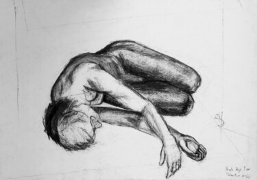 Drawing titled "To Be in a Rut" by Pamela Rys, Original Artwork, Charcoal