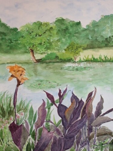 Peinture intitulée "les canas" par Claude Lacointe, Œuvre d'art originale, Aquarelle