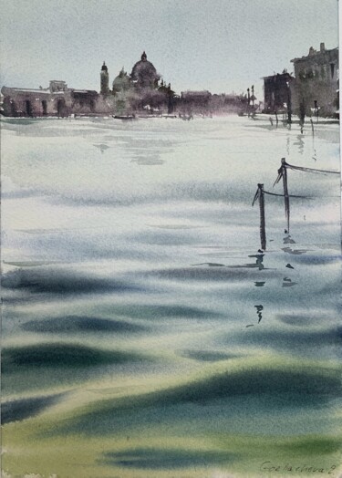 Картина под названием "Canal Grande, Venic…" - Eugenia Gorbacheva, Подлинное произведение искусства, Акварель