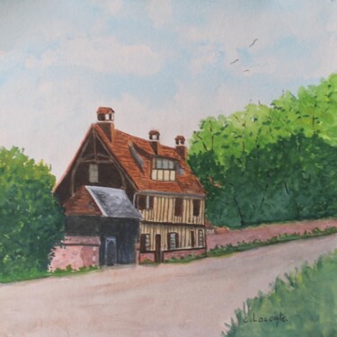 Painting titled "le relais du roi" by Claude Lacointe, Original Artwork, Watercolor