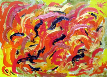 Painting titled "New Abstract Number…" by Aurelio Nicolazzo, Original Artwork, Oil
