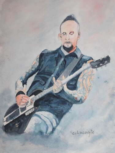 Painting titled "rock" by Claude Lacointe, Original Artwork, Watercolor