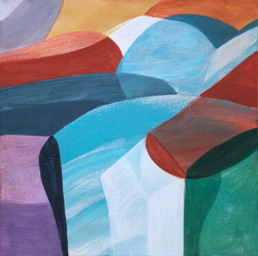 Painting titled "Field of color - we…" by Naoko Paluszak, Original Artwork, Acrylic Mounted on Wood Stretcher frame