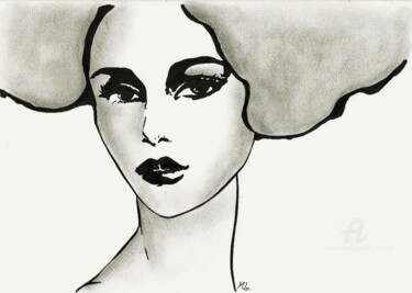 Zeichnungen mit dem Titel "WOMAN" von Mala, Original-Kunstwerk, Tinte