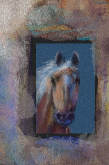 Peinture intitulée "Câlin équin..." par Jacky Patin, Œuvre d'art originale, Peinture numérique