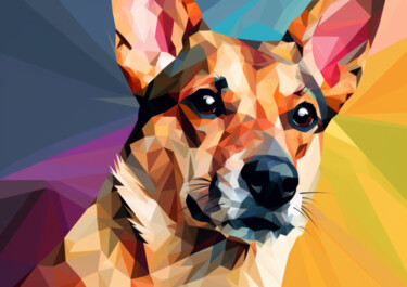 Digitale Kunst mit dem Titel "TOMY DOG" von Cathy Massoulle (SUNY), Original-Kunstwerk, KI-generiertes Bild
