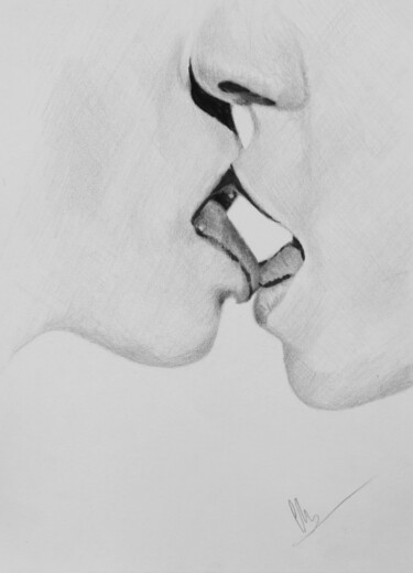 Drawing titled "Avec Toi" by Christina Diamond, Original Artwork, Graphite