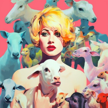 Arte digital titulada "MY PETS AND I" por Claudia Sauter (Poptonicart), Obra de arte original, Pintura Digital