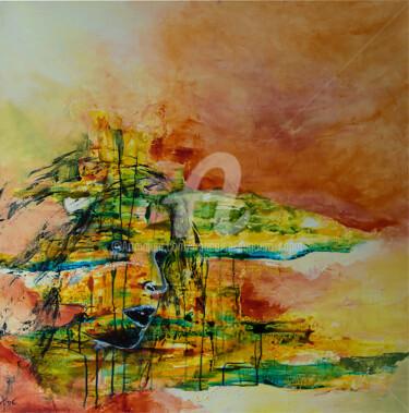 Painting titled "Inspire" by Françoise Dugourd-Caput, Original Artwork, Oil Mounted on Wood Stretcher frame