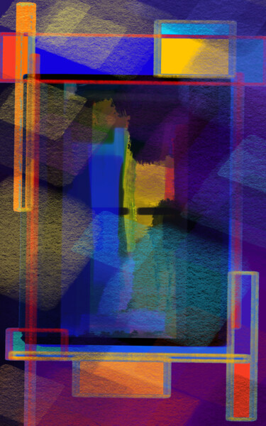 Arte digitale intitolato "Géométrie colorée..." da Jacky Patin, Opera d'arte originale, Lavoro digitale 2D