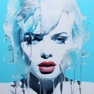 Peinture intitulée "ICE WOMAN B" par Claudia Sauter (Poptonicart), Œuvre d'art originale, Collage numérique