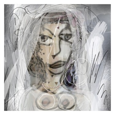 Arts numériques intitulée "Photo de mariage..." par Jacky Patin, Œuvre d'art originale, Peinture numérique