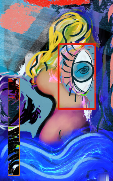 Arts numériques intitulée "Nudité en folie..." par Jacky Patin, Œuvre d'art originale, Peinture numérique