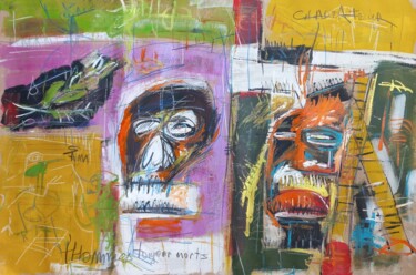 Malerei mit dem Titel "" l'homme mort tout…" von Sam Keusseyan, Original-Kunstwerk, Acryl
