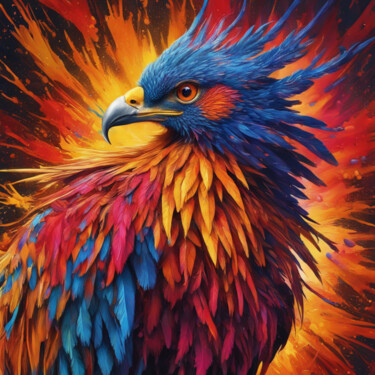 Artes digitais intitulada "Artistic style eagle" por Tarkanm, Obras de arte originais, Imagem gerada por IA
