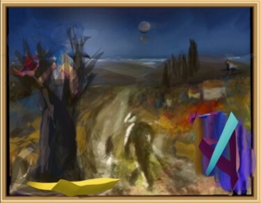 Arts numériques intitulée "Le chemin de la mer…" par Jacky Patin, Œuvre d'art originale, Peinture numérique
