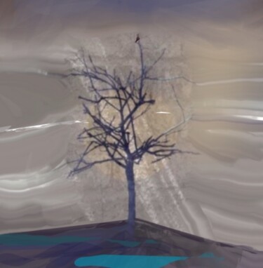 Arts numériques intitulée "Le petit arbre soli…" par Jacky Patin, Œuvre d'art originale, Peinture numérique